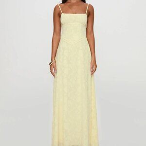 Princess Polly Maxi Dress - Butter Yellow Sz 4